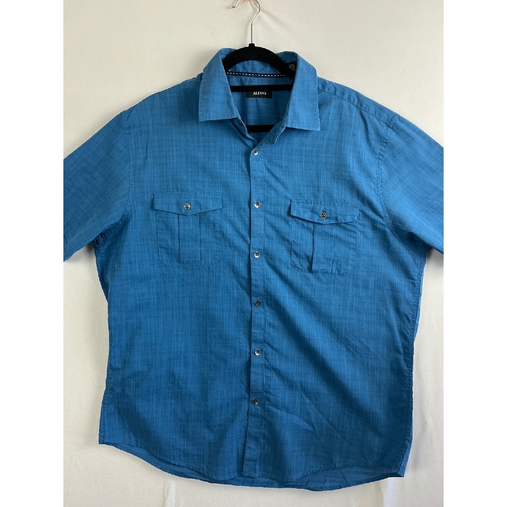 Alfani Button Up Men's Extra Large Shirt Flex Short Sleeve‎